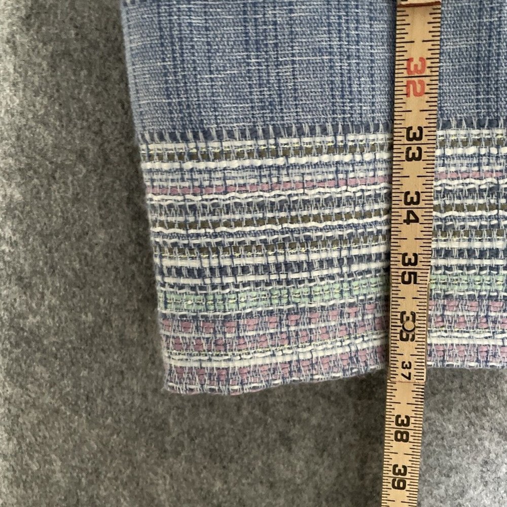 Talbots Dress Women's 14P Blue Striped Sheath Sleeveless Tweed Lined - Picture 6 of 6